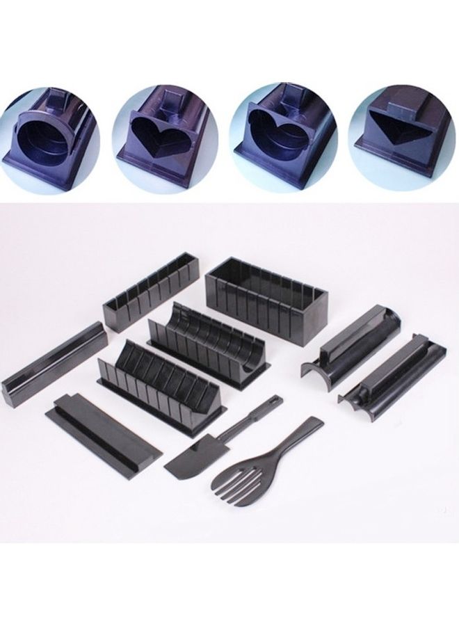 11-Piece Sushi Mold With Sushi Knife Rice Mold Black - Image 3