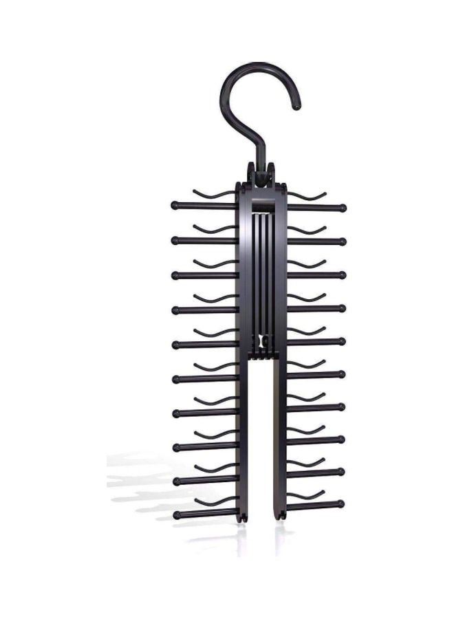 Tie Hanger Non-Slip Adjustable Tie Rack Black - Image 1