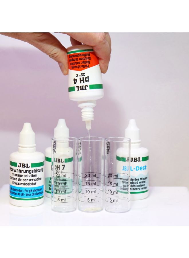 4-Piece ProFlora Cal Calibration Cleaning Set Multicolour pH 7 50 ml, pH 4 Calibration Solutions 50 ml, Distilled Water 50 ml, Cleaning Solution 50ml