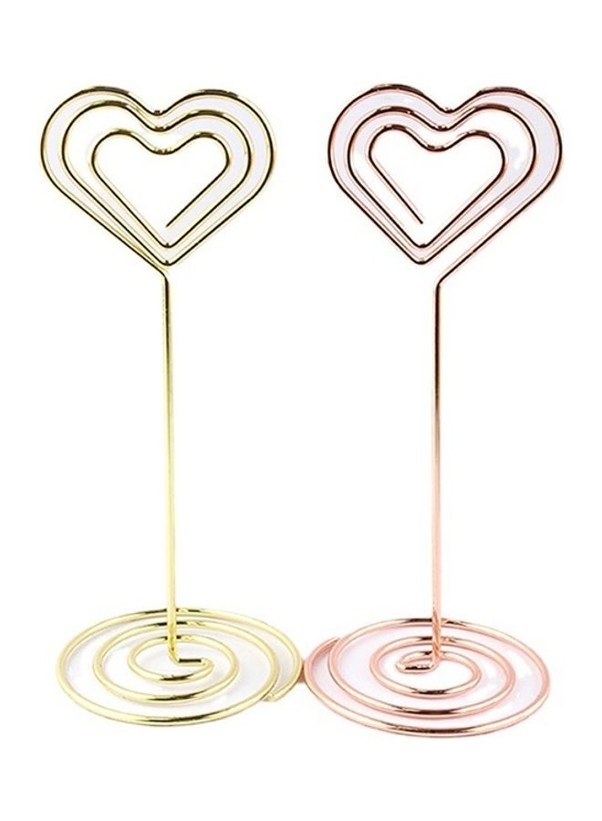 Generic 2-Piece Creative Desktop Card Holder Golden/Pink 