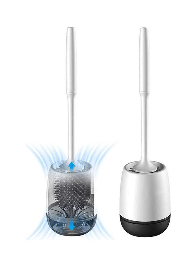 Silicone Toilet Bowl Brush Set White/Black 4.4x4.9x7.5inch - Image 1