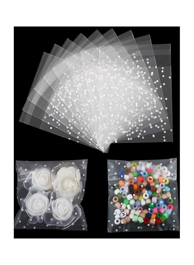 100-Piece Dot Frosted Candy Bags Set Clear/White - Image 1