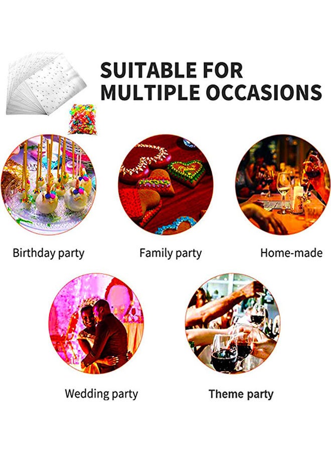 100-Piece Dot Frosted Candy Bags Set Clear/White - Image 3