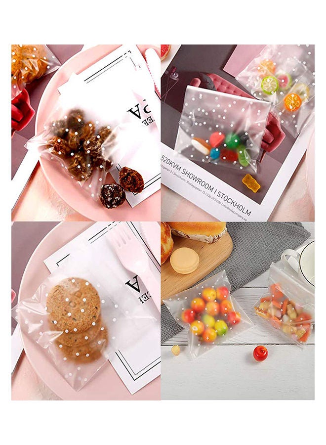 100-Piece Dot Frosted Candy Bags Set Clear/White - Image 4