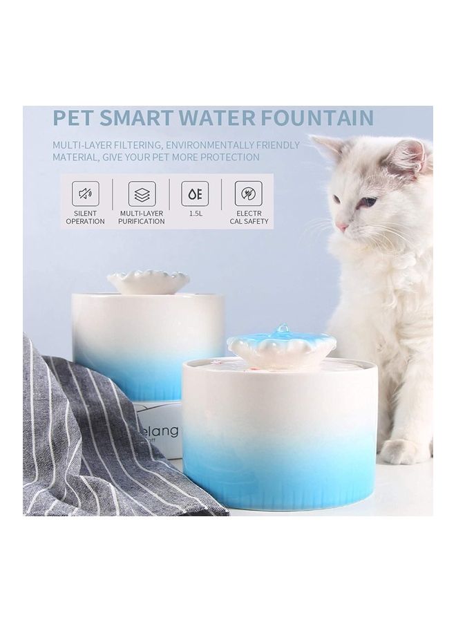 XiuWoo Automatic Pet Drinking Water Fountain White/Blue - Image 2