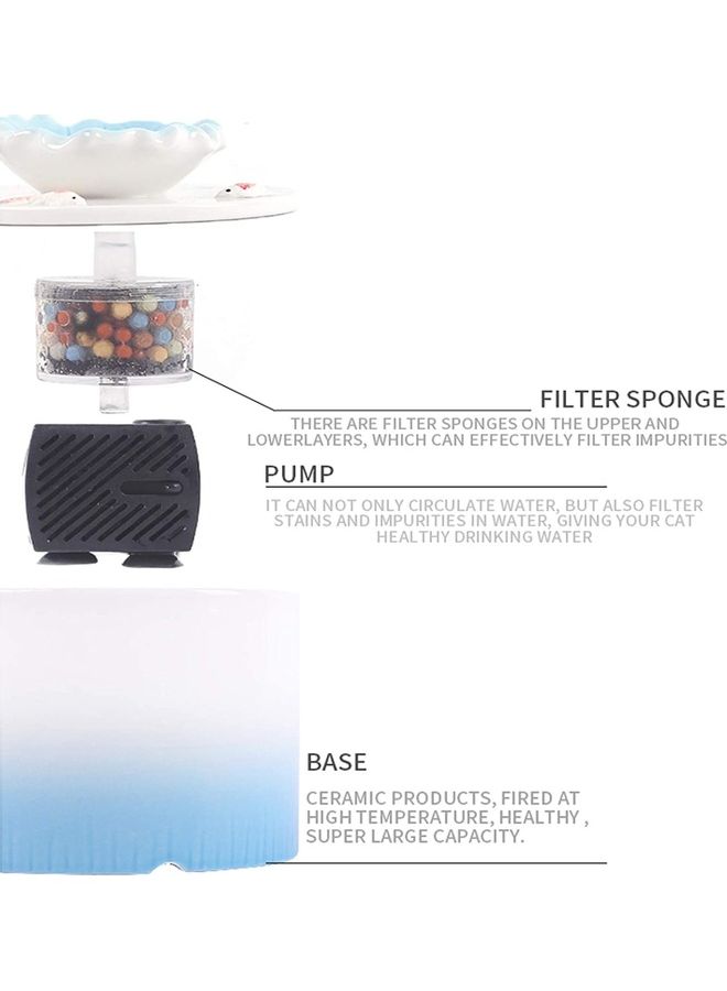 XiuWoo Automatic Pet Drinking Water Fountain White/Blue - Image 4