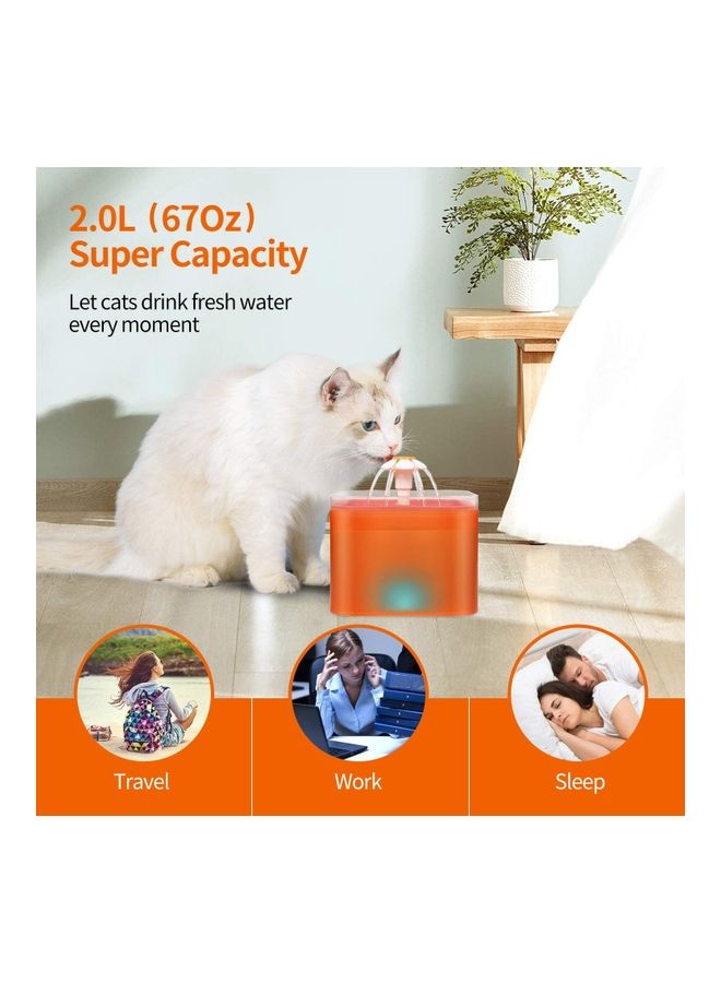 شو وو نافورة آلية لشرب الماء للحيوانات الأليفة برتقالي - Image 5