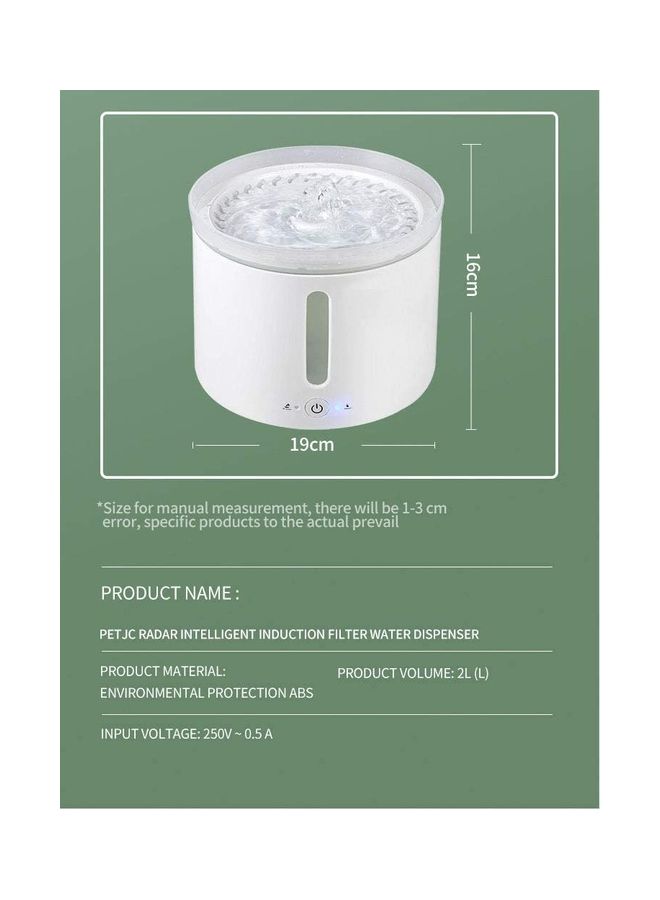 XiuWoo Automatic Pet Drinking Water Fountain White - Image 5