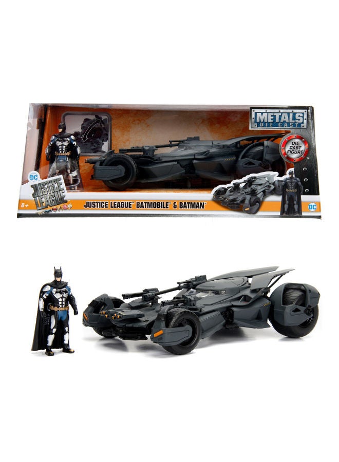 JADA Toys Batman Justice League Batmobile Die-Cast, Toys for Kids and Adults – 1:24 Scale, Black 11.43cm - Image 1