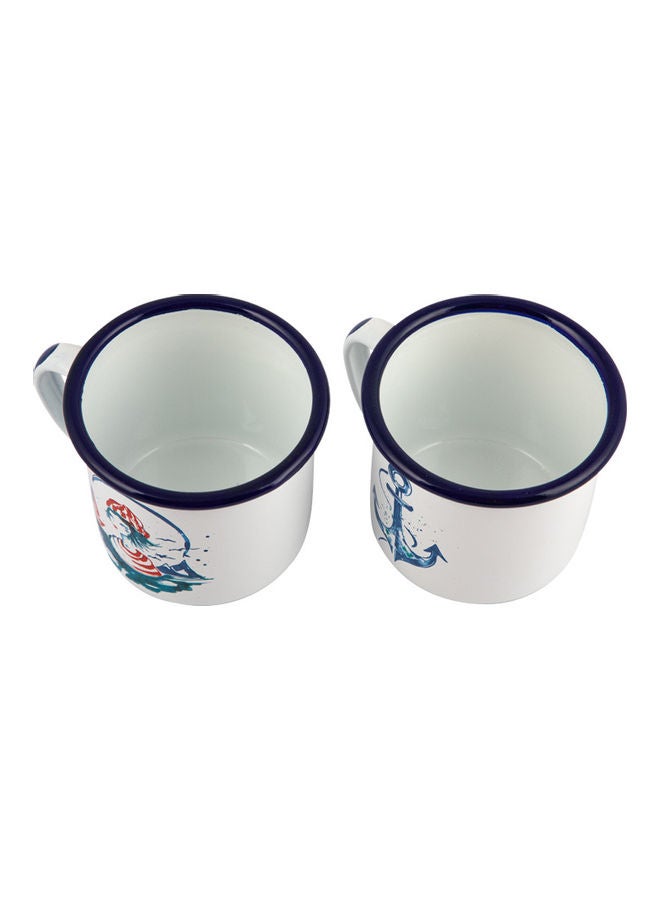 Biggdesign Pack of 2 Sailor Girl and Anchor Enamel Mugs Set Multicolour 2 x 100ml  - Image 2