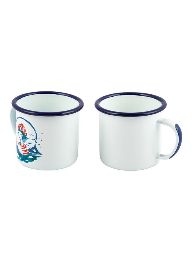 Biggdesign Pack of 2 Sailor Girl and Anchor Enamel Mugs Set Multicolour 2 x 100ml  - Image 3