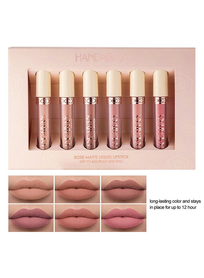 Handaiyan 6-Piece Liquid Lipstick Set Nude Matte  - Image 3