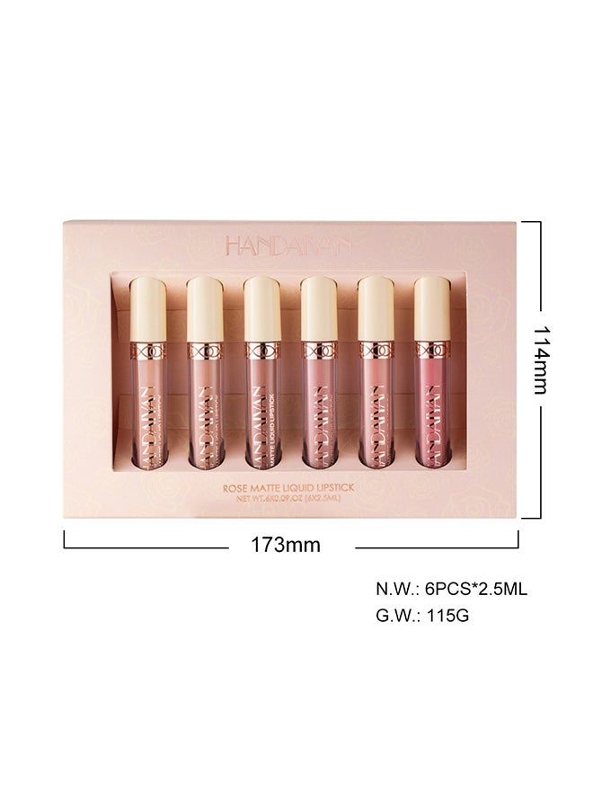 Handaiyan 6-Piece Liquid Lipstick Set Nude Matte  - Image 4