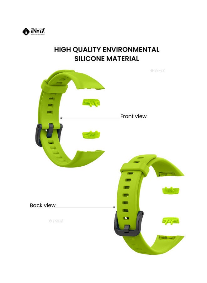 INEIX - Soft Silicone Replacement Strap For Huawei Band 6 Light Green - Image 1