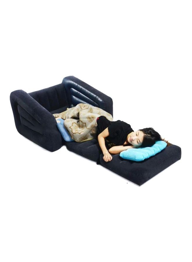 انتكس كرسي قابل للنفخ بتصميم قابل للسحب أسود 109 x 218 x 66متر - Image 2