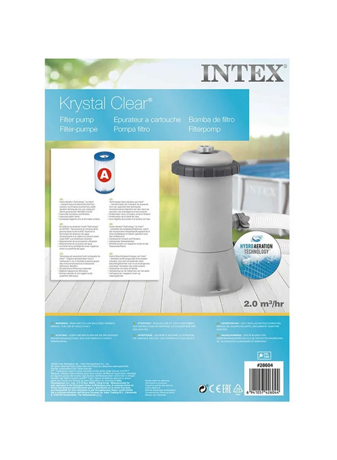 INTEX Krystal Clear Cartridge Filter Pump - 530 GPH 10.62x10.62x15inch