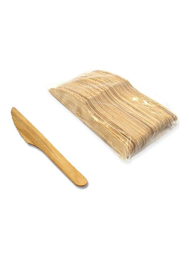 50-Piece Disposable Wooden Knife Beige 90grams - v1623054809/N48014984A_3