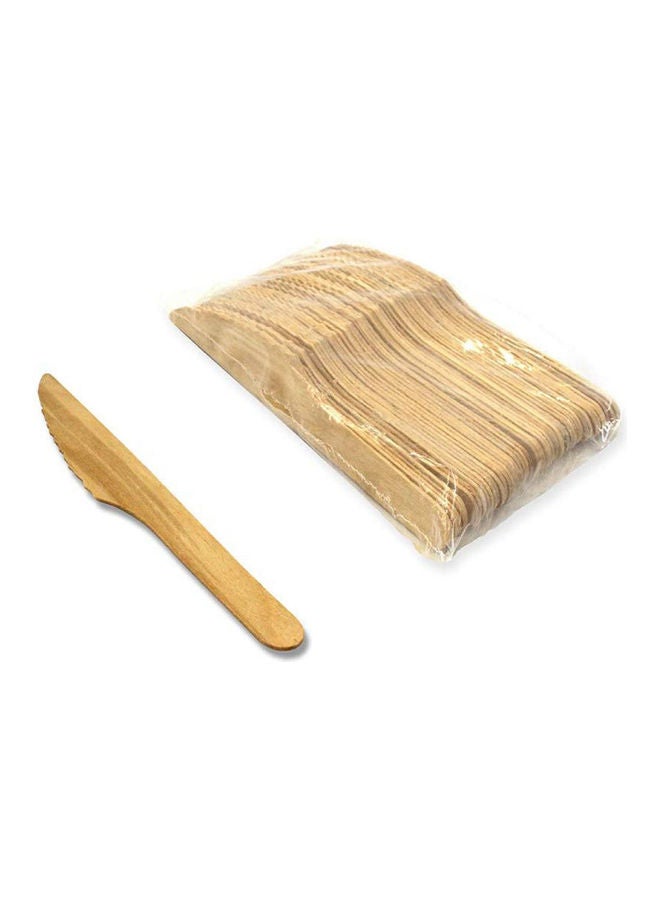 SNH 50-Piece Disposable Wooden Knife Beige 90grams  - Image 3