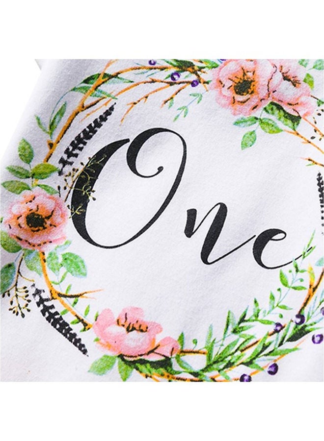 We Happy 1st Birthday Baby Girl Princess Party Costume Dress Peach - Image 3