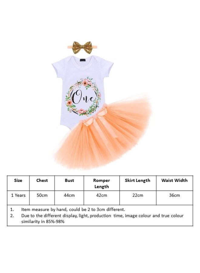 We Happy 1st Birthday Baby Girl Princess Party Costume Dress Peach - Image 5