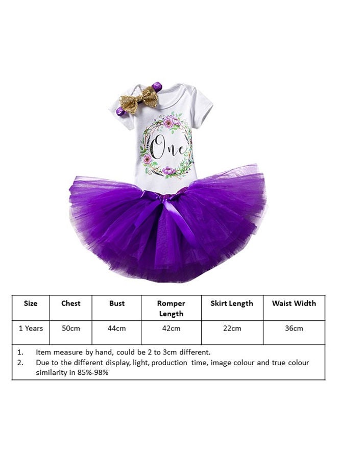 We Happy 1st Birthday Baby Girl Princess Party Costume Dress Purple  - Image 5