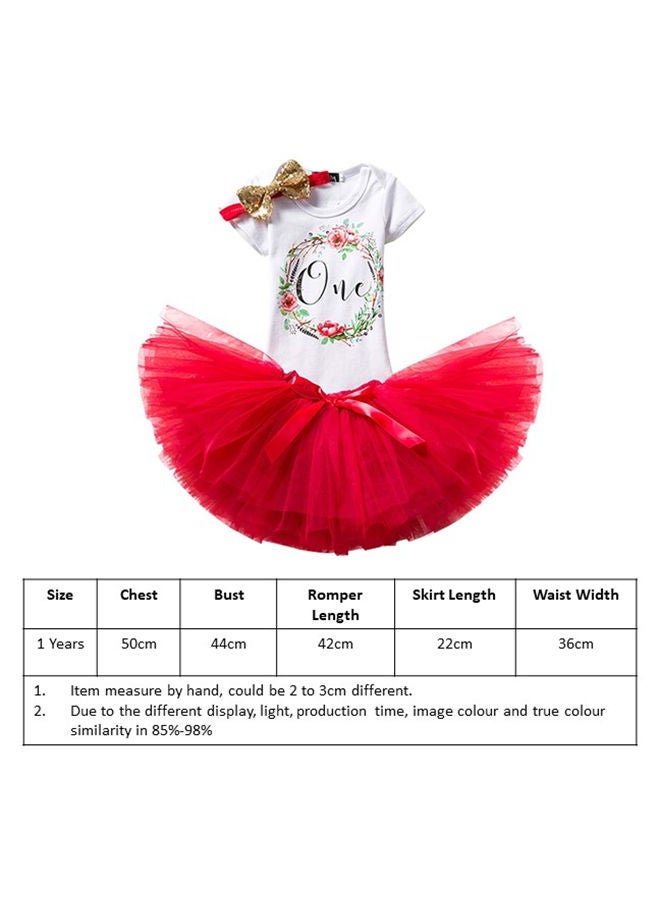 We Happy 1st Birthday Baby Girl Princess Party Costume Dress Red - Image 5