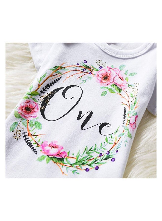 We Happy 1st Birthday Baby Girl Princess Party Costume Dress Hot Pink - Image 4