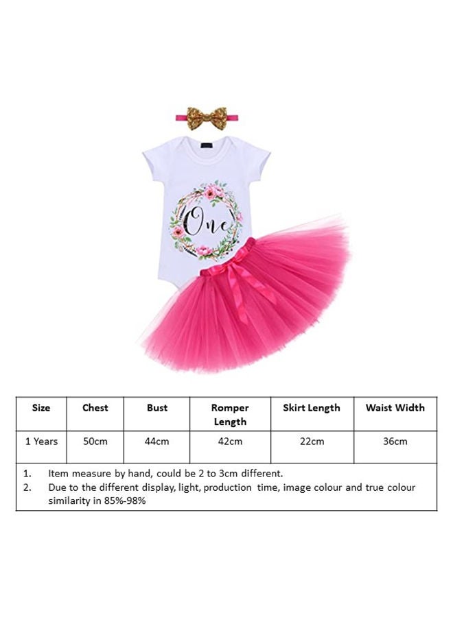 We Happy 1st Birthday Baby Girl Princess Party Costume Dress Hot Pink - Image 5