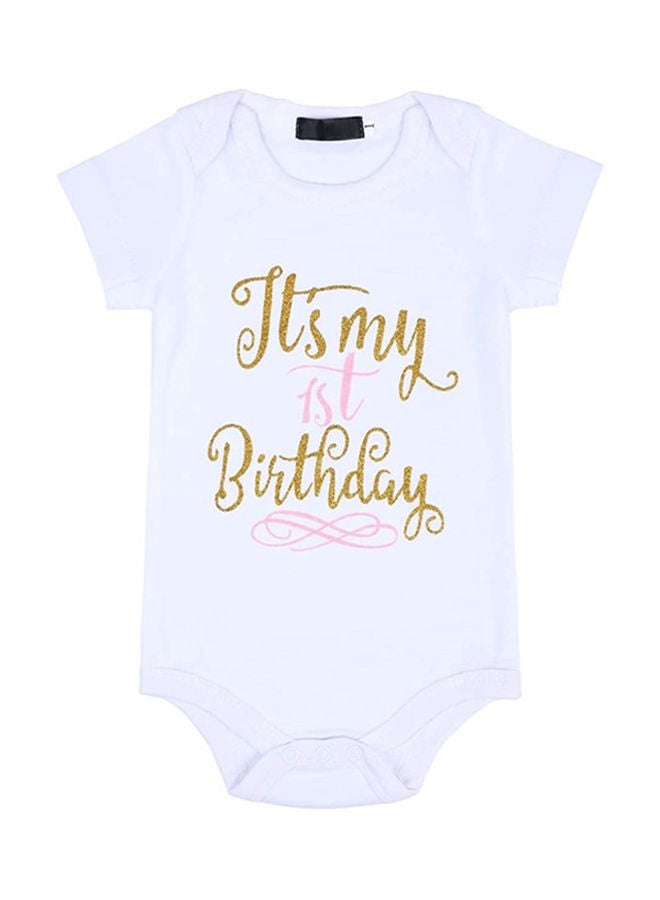 We Happy 1st Birthday Baby Girl Princess Party Costume Dress Baby Pink  - Image 2