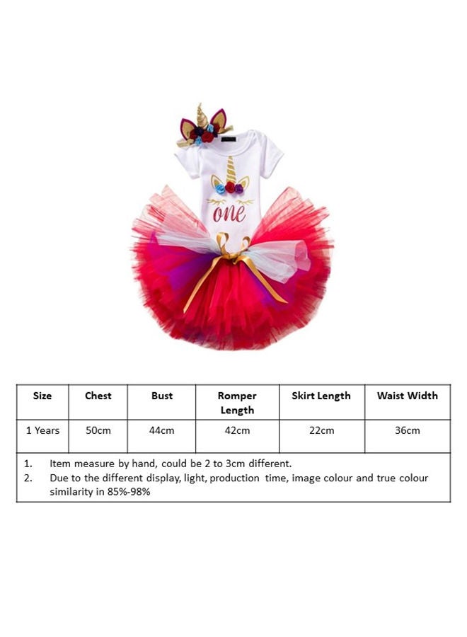 We Happy 1st Birthday Baby Girl Princess Party Costume Tutu Dress Red  - Image 5