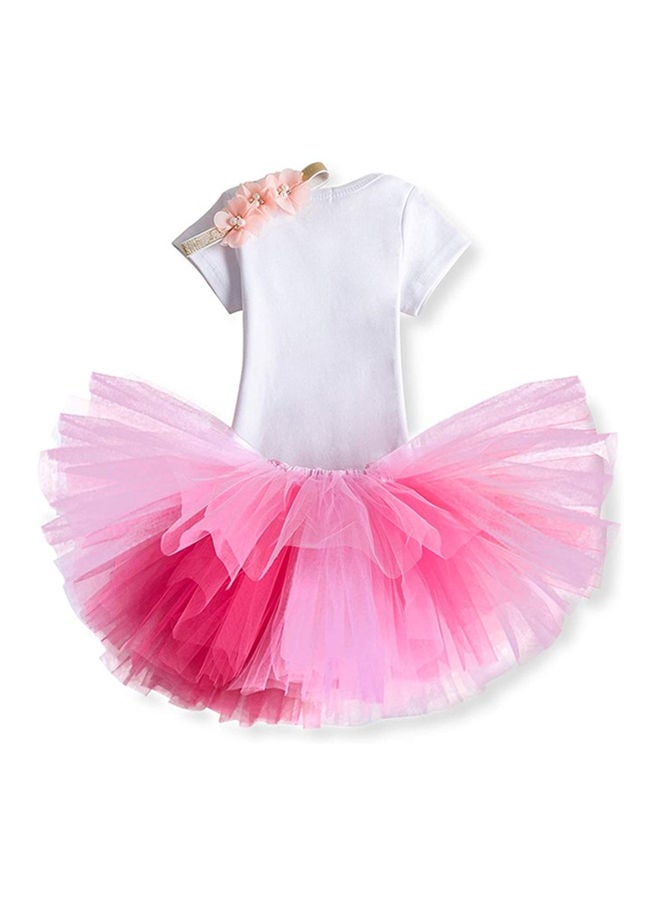 We Happy 1st Birthday Baby Girl Princess Party Costume Dress | Baby Pink - Image 3