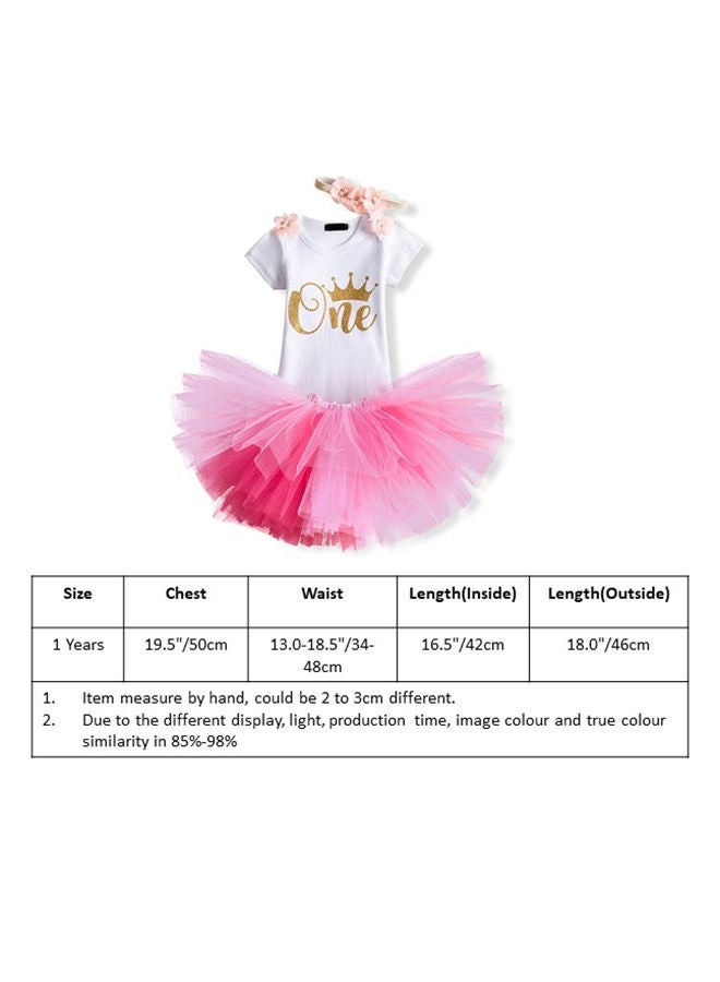 We Happy 1st Birthday Baby Girl Princess Party Costume Dress | Baby Pink - Image 4