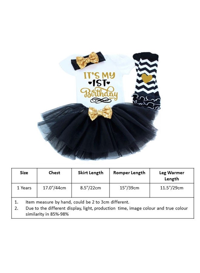 We Happy 1st Birthday Baby Girl Princess Party Costume Dress Black - Image 5