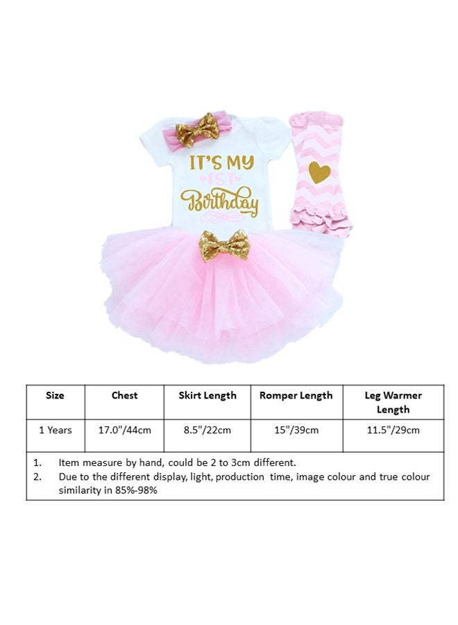 We Happy 1st Birthday Baby Girl Princess Party Costume Dress Baby Pink  - Image 5
