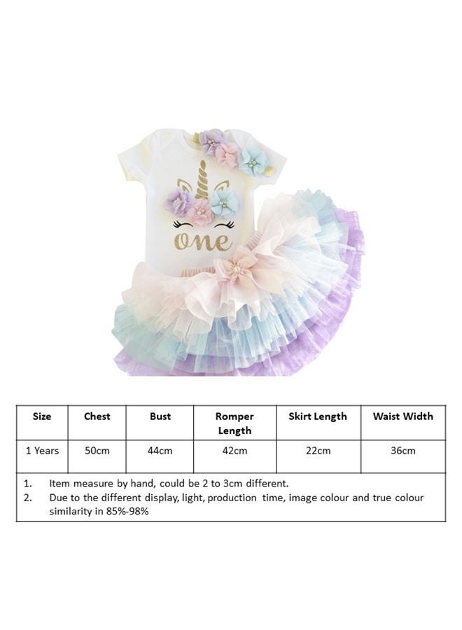 We Happy - 1st Birthday Baby Girl Princess Party Costume Unicorn Dress Purple - Image 1