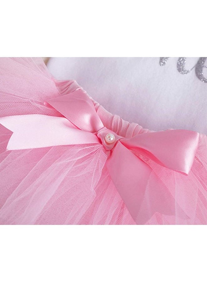 We Happy - 1st Birthday Baby Girl Princess Party Costume Unicorn Dress Pink - Image 1