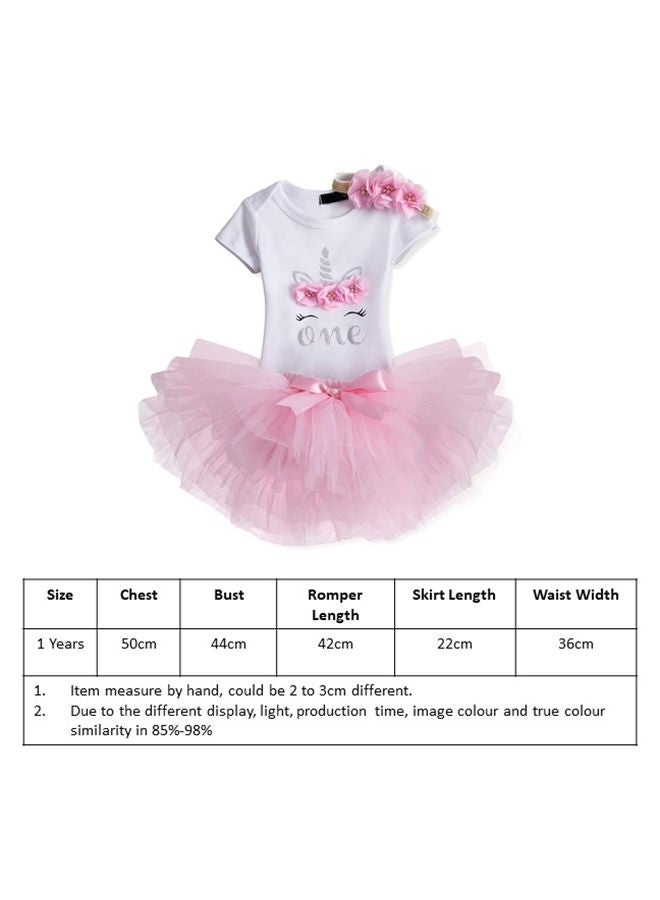 We Happy - 1st Birthday Baby Girl Princess Party Costume Unicorn Dress Pink - Image 1