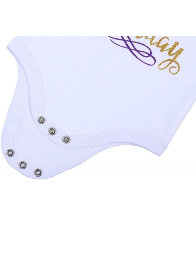 We Happy 2nd Birthday Baby Girl Princess Party Costume Dress Purple  - Image 3