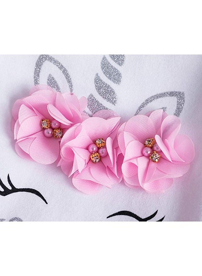 We Happy - 1st Birthday Baby Girl Princess Party Costume Unicorn Dress Pink - Image 1