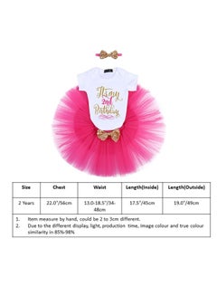 We Happy 2nd Birthday Baby Girl Princess Party Costume Dress Hot Pink  - Image 5