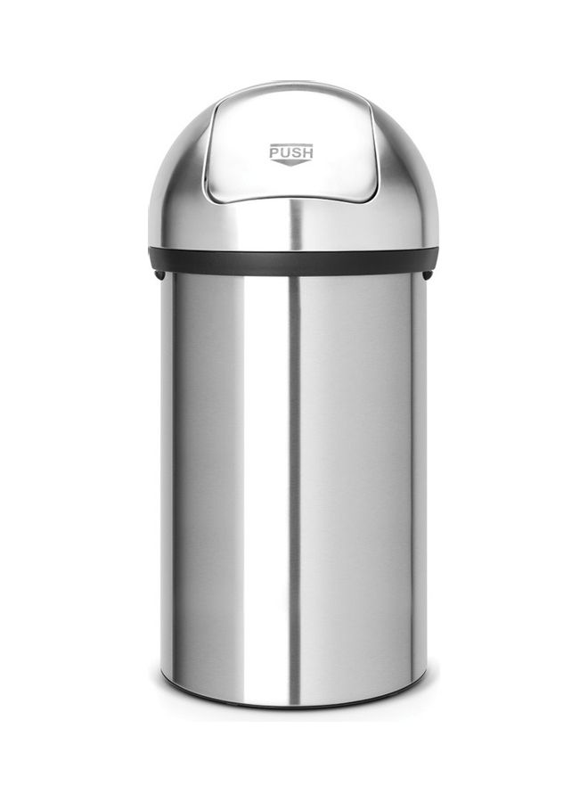 brabantia Push Bin With Swing Lid, 60L Matt Steel 81 x 40cm  - Image 1