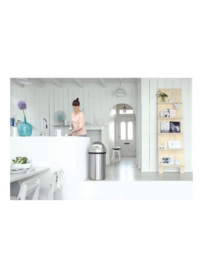brabantia Push Bin With Swing Lid, 60L Matt Steel 81 x 40cm  - Image 2