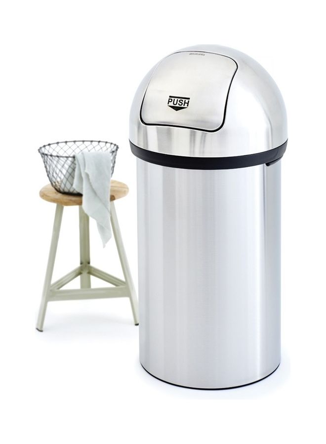 brabantia Push Bin With Swing Lid, 60L Matt Steel 81 x 40cm  - Image 5