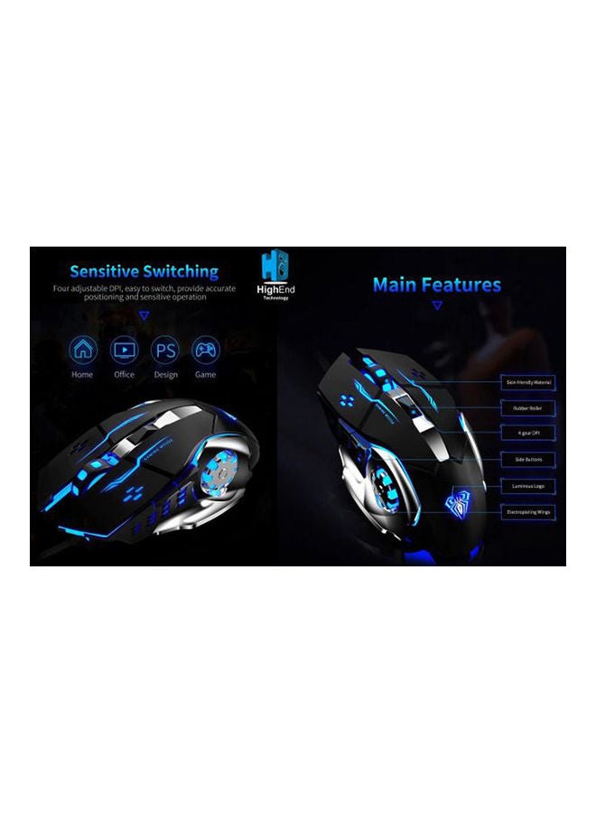 AULA - Mouse Metal Gaming USB - Image 1