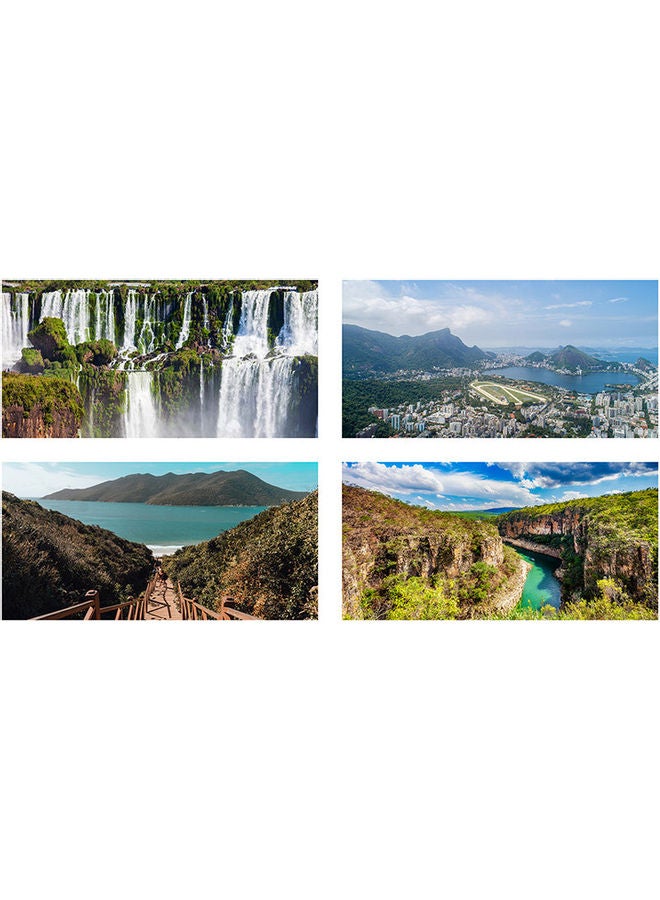 Sasb 4-Piece Wall Painting Multicolour 40 x 20cm - Image 1