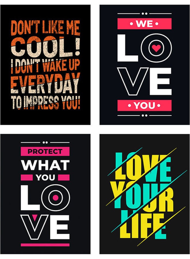 Sasb 4-Piece Wall Painting Multicolour 40 x 30cm - Image 1
