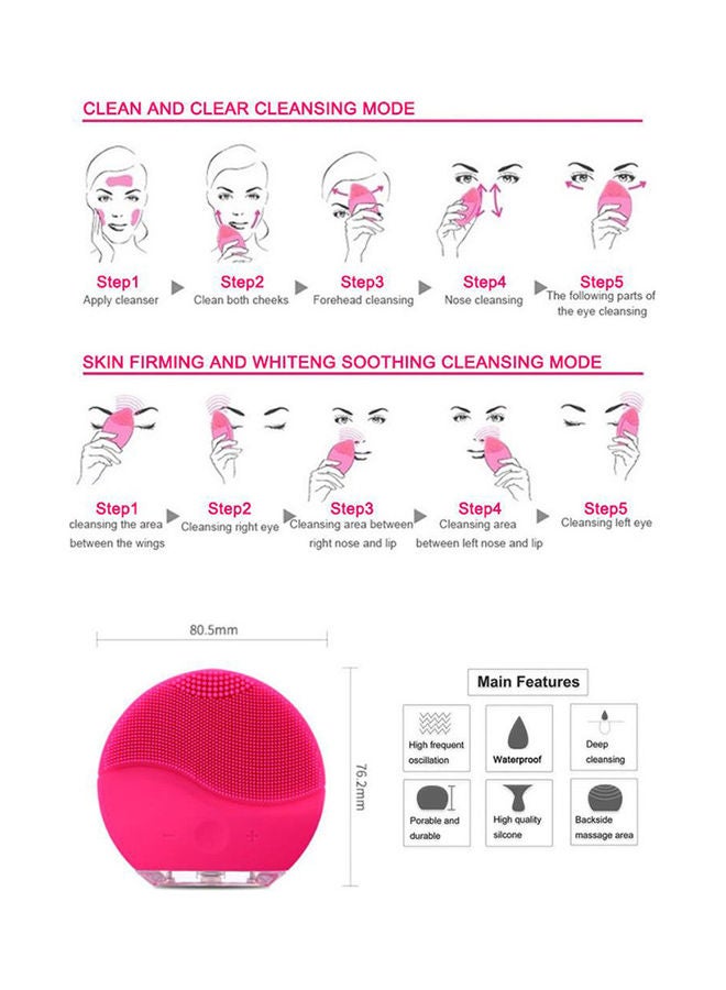 Facial Cleansing Brush Pink - Image 2