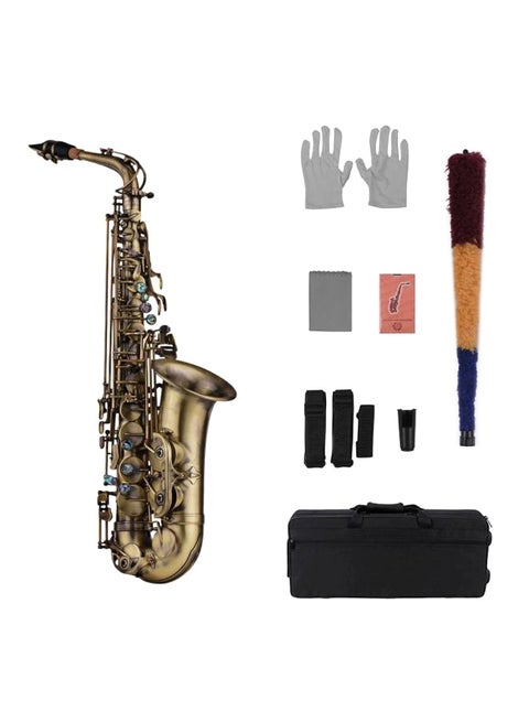 Antique Finish E-Flat Alto Saxophone With Padded Carry Case