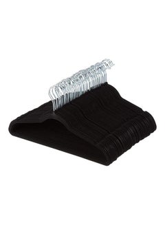 Generic 50-Piece Sturdy Non-Slip Flocking Household Adult Hangers Black  - Image 1