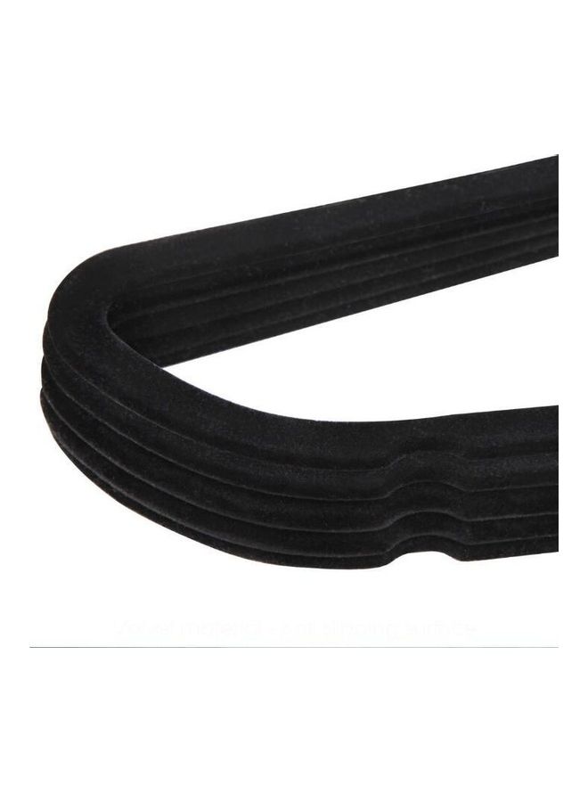 50-Piece Sturdy Non-Slip Flocking Household Adult Hangers Black  - Image 2